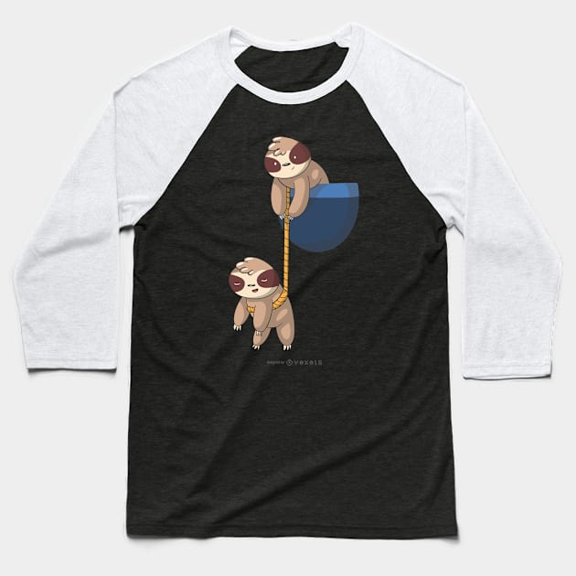 two cute Sloths Breast Pocket Baseball T-Shirt by Bestseller